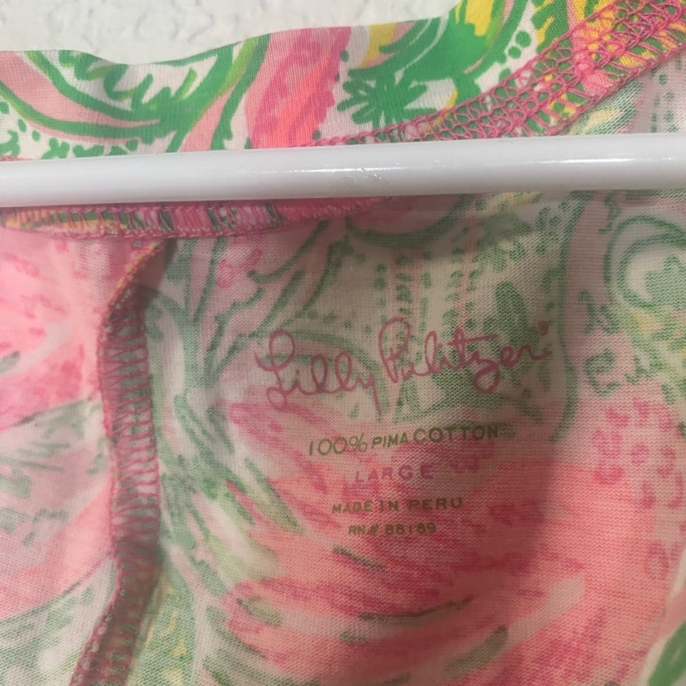 Lilly Pulitzer Britton Hotwings Flamingo Print Short Sleeve Henley dress - Picture 3 of 7
